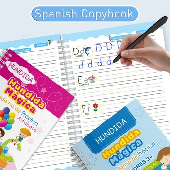 Игрушки для обучения испанской каллиграфии, наклейка для каллиграфии, Детская буквенно-цифровая тетрадь для рисования, набор волшебных ручек в подарок Бесплатная доставка