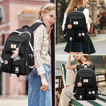EZONE, Новый студенческий рюкзак, женский рюкзак для ноутбука ярких цветов, милый школьный рюкзак Kawaii для девочки-подростка, туристический рюкзак для кемпинга
