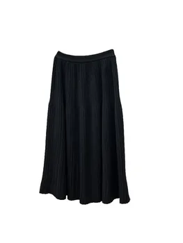 Плиссированная шерстяная трикотажная юбка-полукомбинезон с эластичным поясом дизайн универсальный мода 2024 лето новое 1025