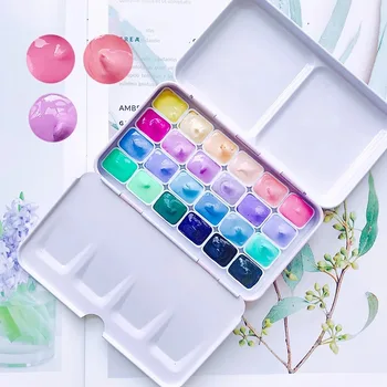 Коробка акварельных красок Rubens Candy Color 24 цвета /1 мл Портативный Мини-набор акварельных красок Macaron для начинающих Художественные принадлежности