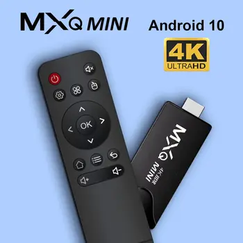 MXQMini Smart TV Stick Android 10 Четырехъядерный Поддержка 4K HD Play Store 2.4G Wifi TV Stick Android H.265 Медиаплеер Телеприставка