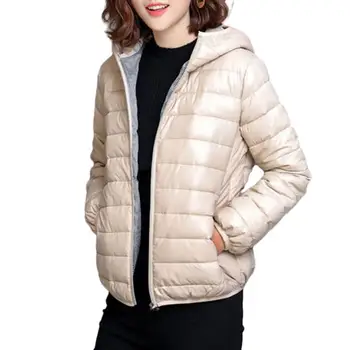 Женское легкое пальто, стильное женское зимнее пальто с капюшоном на подкладке, теплая приталенная куртка-кардиган с карманами на молнии, мягкая 1