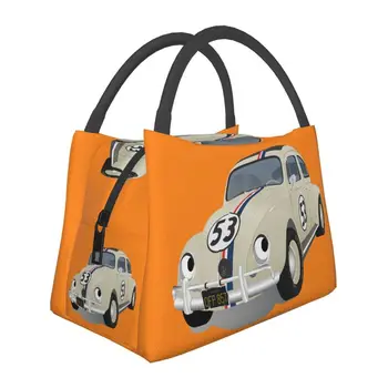 Herbie 53 Classic Racing Car Изолированные сумки для ланча для кемпинга, путешествий, Многоразовый термоохладитель, ланч-бокс для женщин 0
