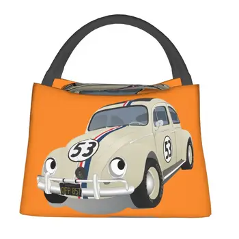 Herbie 53 Classic Racing Car Изолированные сумки для ланча для кемпинга, путешествий, Многоразовый термоохладитель, ланч-бокс для женщин 1