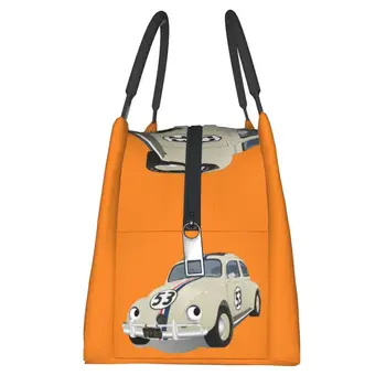 Herbie 53 Classic Racing Car Изолированные сумки для ланча для кемпинга, путешествий, Многоразовый термоохладитель, ланч-бокс для женщин 3