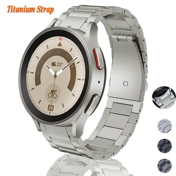 Титановый Ремешок без Зазоров для Samsung Galaxy Watch 6 5 4 40 мм 44 мм Ремешок 6 Classic 43 мм 47 мм Металлический Браслет 5Pro 45 мм Быстроразъемный