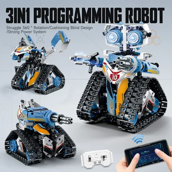 Программируемое обучающее приложение STEM 3 в 1 или робот-конструктор с дистанционным управлением, игрушки на день рождения, Рождество, детский подарок с коробкой