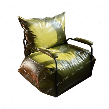 Скандинавский ленивый диван с одним глубоким креслом, небольшая квартира, кофейня в стиле ретро в индустриальном стиле, железный художественный диван