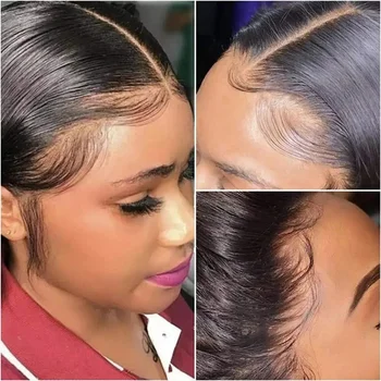 Прямые Бразильские парики из человеческих волос 150% Плотности Для Женщин, Черный Прямой Парик 13x6, Парик из человеческих волос, предварительно выщипанный