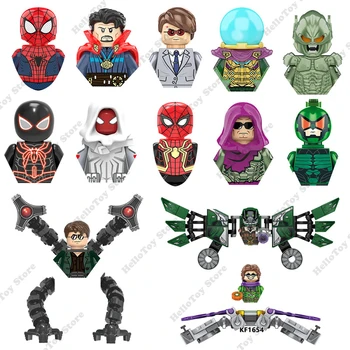 Супергерои Marvel Человек-паук, Человек-паук Веном, мини-фигурки, Кирпичи, Строительные блоки, Модель куклы из классического фильма, Детские игрушки в подарок