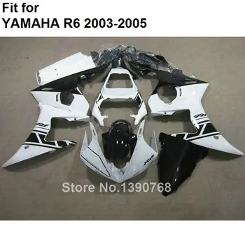 Самый продаваемый комплект обтекателей для мотоциклов Yamaha белый черный YZFR6 2003 2004 2005 комплект обтекателей YZF R6 03 04 05 BC70