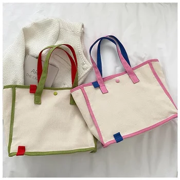 2023 Повседневных сумки-тоут для женщин, многоразовая холщовая сумка-тоут большой емкости, хозяйственная сумка, высококачественная повседневная сумка через плечо