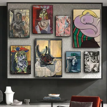 Знаменитая картина Пикассо, абстрактное искусство, плакат, принты, настенные панно, украшение для дома в гостиной