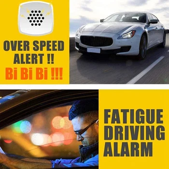 Автомобильный HUD-дисплей, цифровые GPS-спидометры с предупреждением о скорости миль / ч / км / ч, сигнализация об усталости при вождении, 4,5-дюймовый светодиодный экран 5