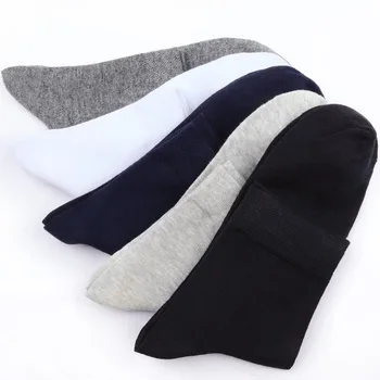 1 пара-мужские носки средней длины, осень-зима, черно-белые носки из чистого хлопка, мужские классические деловые носки для отдыха, независимая упаковка 0