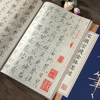 Коллекция тетрадей для каллиграфии с твердым пером, китайские тонкие золотые книги, учебник по технике каллиграфии, тетрадь для практики работы с кистью