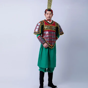 Костюмы Терракотовых воинов для мужчин, костюмы в доспехах генерала династии Цин, высококачественный косплей древнего воина