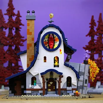MOC The Owl House Мультяшная анимационная архитектура, модульный вид на улицу, Кирпичи Dream House, Игрушка своими руками, детские подарки на День рождения и Рождество