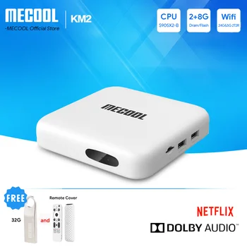 MECOOL KM2 4K Android TV Box Amlogic S905X2 2 ГБ DDR4 USB3.0 SPDIF Ethernet WiFi Многопоточный HDR 10 Widevine L1 телеприставка 0