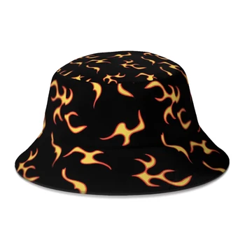 Зимняя огненная шляпа-ведро для унисекс, винтажные шляпы рыбака с героями мультфильмов, Пляжный боб, Femme Gorro