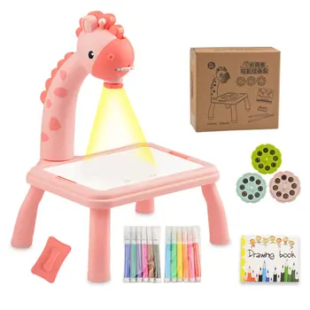 Детский Светодиодный проектор, Стол для рисования, Игрушки, Детская доска для рисования, стол для декоративно-прикладного искусства, Обучающие Инструменты для рисования, Игрушка для девочки