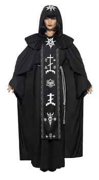 Косплей Монаха-волшебника На Хэллоуин, Средневековый костюм католического священника, мужской карнавальный костюм Ужасного пастора, женская ролевая игра, маскарадный костюм