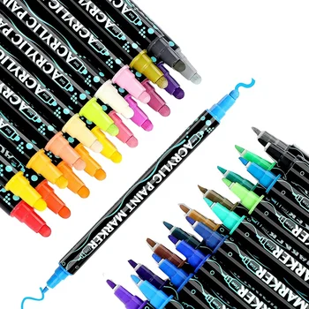 36 Цветов Ручки для рисования акриловыми красками премиум-класса, маркеры для дерева, холста, камня, наскальной живописи