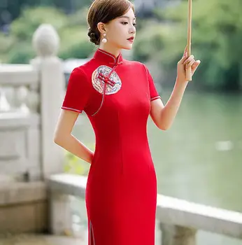 Сценическая форма в винтажном китайском стиле, высококлассный чонсам для выступлений на подиуме