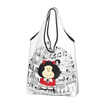 Сумка для покупок Mafalda Cartoon Quino Comics, женская забавная сумка для покупок, сумка через плечо, сумка большой емкости