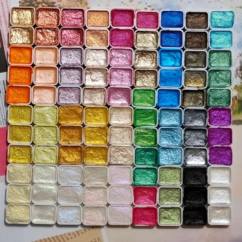 40 Цветов перламутровой однотонной акварельной краски 1/2 / 3шт Пигменты для художественной росписи ногтей ручной росписью