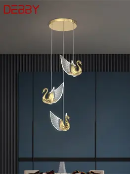 Подвесной светильник DEBBY Nordic, креативная люстра с лебедем, подвесной светильник, современные светильники для гостиной, столовой