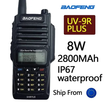 Baofeng UV-9R plus 8 Вт Двухстороннее Радио 136-174/400-520 МГц uv9r ip67 Трансивер Ham cb Радиостанция Водонепроницаемая 8 Вт Портативная Рация