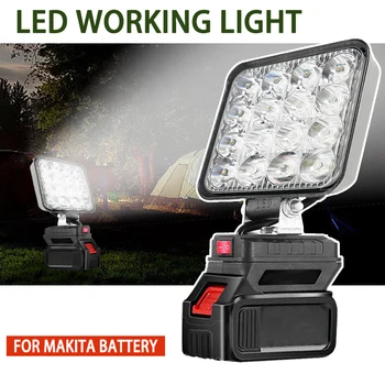 Рабочий свет, светодиодный светильник 4X4, Беспроводные Портативные прожекторы для работы на открытом воздухе, Ручной аварийный инструмент для рыбалки, Совместимый с Makita Batt
