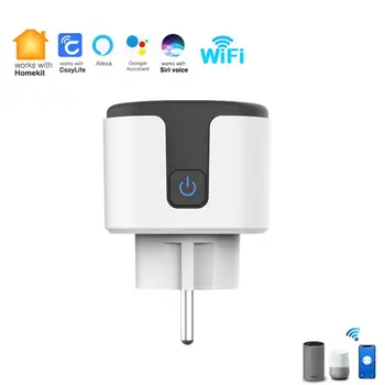 Homekit Wi-Fi розетка Smart EU Plug 16A Power Monitor Функция таймера, совместимая с Google Home Siri Alexa SmartThings Voice