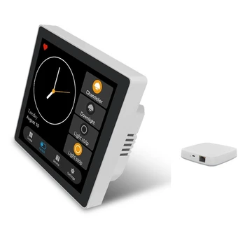 Панель управления Tuya Smart Home Multiple Zigbee Smart Home Белый 4-дюймовый переключатель сенсорного управления EU Plug