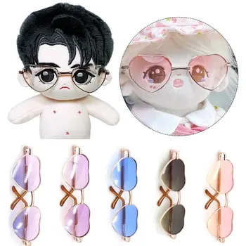 8 цветов Мини-плюшевая кукла для кукол Blythe для кукол 15 ~ 20 см, очки для кукол, одежда, очки для плюшевых кукол в милой оправе в виде сердечка