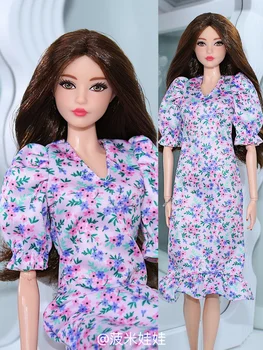 Длинное фиолетовое платье с цветочным рисунком/30 см кукольная одежда костюм летняя одежда одежда для 1/6 Xinyi FR ST Кукла Барби /игрушка для девочек Рождество
