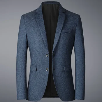 Новый высококачественный весенне-осенний мужской блейзер, пальто, повседневные мужские костюмы, куртки, Модные однотонные блейзеры, мужские большие размеры