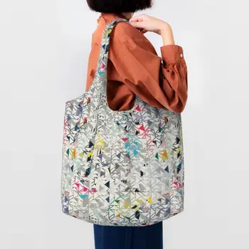 Bauhaus Color Block Геометрическая линия, современная холщовая сумка для покупок, женская прочная, большой емкости, минималистичная сумка-тоут для покупок, сумки для покупок