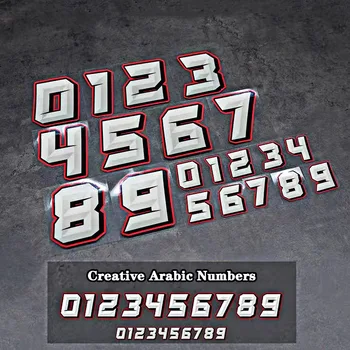 От 0 до 9 Креативные арабские цифры Гоночный номер Виниловые наклейки для гоночных шлемов Аксессуары для мотоциклов Наклейки для стайлинга автомобилей и отличительные знаки