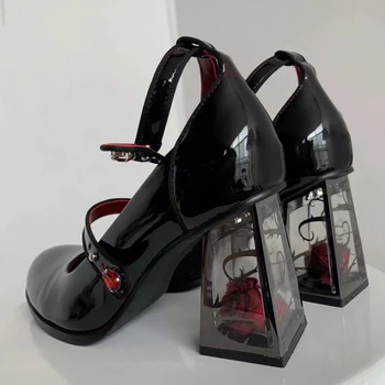 Гот панк высокий каблук платформа девушки выходят замуж Джейн насосы пряжка дизайн бренд класса люкс Лолита милый косплей обувь Y2K стильный насосы 4