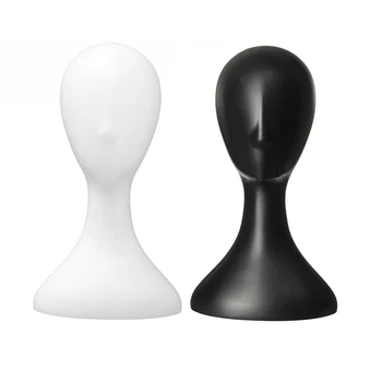2 предмета Женская голова с высокой пластиковой головкой, женская модель головы, белый и черный