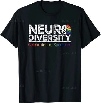 Мужская хлопковая футболка Neurodiversity Celebrate Mental Health с синдромом СДВГ и осознанием аутизма, Размер S-6xl 0