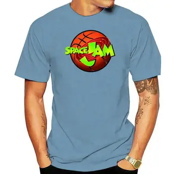 Футболка с логотипом Space Jam Basketball Светло-Голубая мужская футболка в стиле ретро из фильма