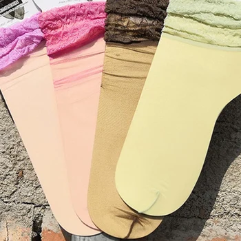Прозрачные носки ярких цветов для женщин, летние модные сетчатые носки, милые женские носки Happy Funny, Тонкие женские носки 5