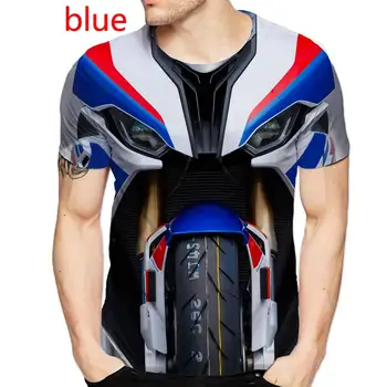 3D Печать Крутых футболок с изображением мотоцикла, повседневных футболок с коротким рукавом, уличной одежды, мужской футболки для автоспорта