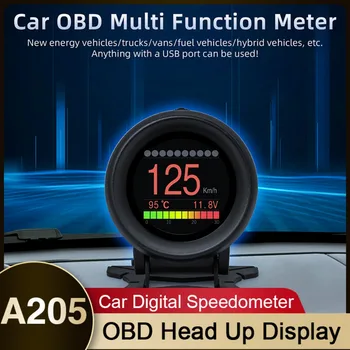 OBD A205 Автомобильный Цифровой Спидометр HUD Автомобильный Бортовой Компьютер Головной Дисплей Дисплей Отключения Сигнализация Превышения Скорости Светодиодный Дисплей Аксессуары 0