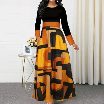 Африканские платья для женщин, новое Макси-платье из полиэстера Vetement Femme, Дашики сращивание, Африканская одежда, Платья Анкары, Женские