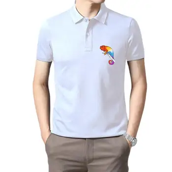 Мужская одежда для гольфа Confused Chameleon Летняя мужская Забавная дизайнерская одежда Хлопчатобумажные топы Графическая Белая футболка поло для мужчин