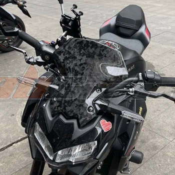 Лобовое стекло мотоцикла Передний обтекатель ветрового стекла для Kawasaki Z900 2020-2023 Полностью из углеродного волокна 100%